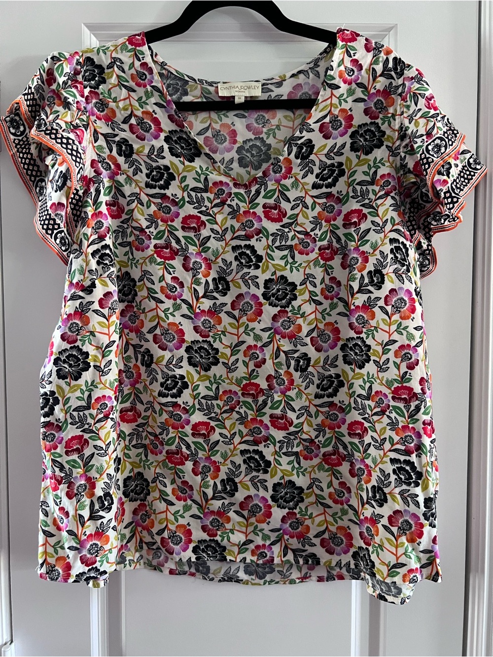 Floral Flutter Sleeve Top